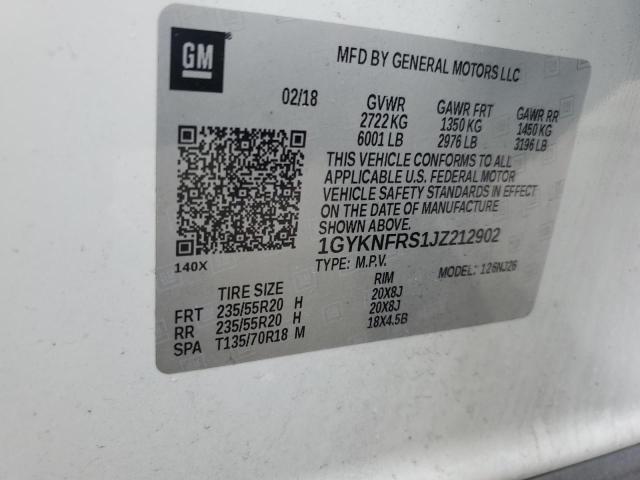 41825224 :رقم المزاد ، 1GYKNFRS1JZ212902 vin ، 2018 Cadillac Xt5 Premium Luxury مزاد بيع