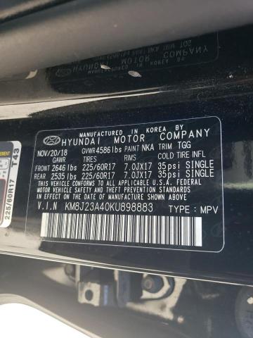 Aukcja sprzedaży 2019 Hyundai Tucson Se, vin: KM8J23A40KU898883, numer aukcji: 43281424