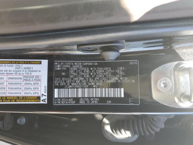 Aukcja sprzedaży 2010 Lexus Gx 460, vin: JTJBM7FX9A5011509, numer aukcji: 43761864