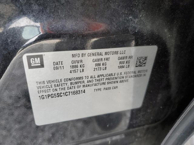 Aukcja sprzedaży 2012 Chevrolet Cruze Lt, vin: 1G1PG5SC1C7168314, numer aukcji: 43733314