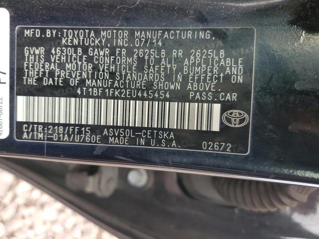 2014 Toyota Camry L მანქანა იყიდება აუქციონზე, vin: 4T1BF1FK2EU445454, აუქციონის ნომერი: 41057574