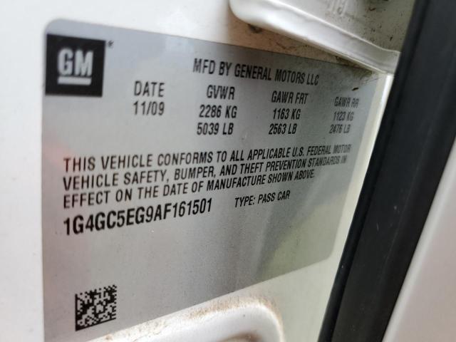 44930754 :رقم المزاد ، 1G4GC5EG9AF161501 vin ، 2010 Buick Lacrosse Cxl مزاد بيع