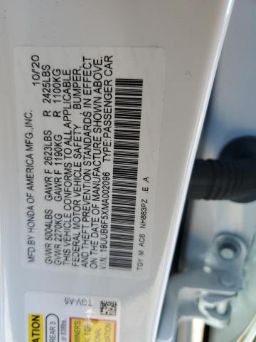 2021 Acura Tlx Tech A მანქანა იყიდება აუქციონზე, vin: 19UUB6F5XMA002096, აუქციონის ნომერი: 40936264