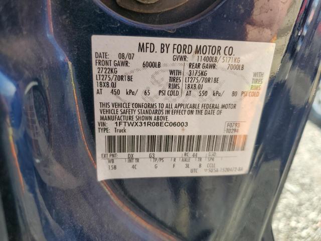 Aukcja sprzedaży 2008 Ford F350 Srw Super Duty, vin: 1FTWX31R08EC06003, numer aukcji: 43770884
