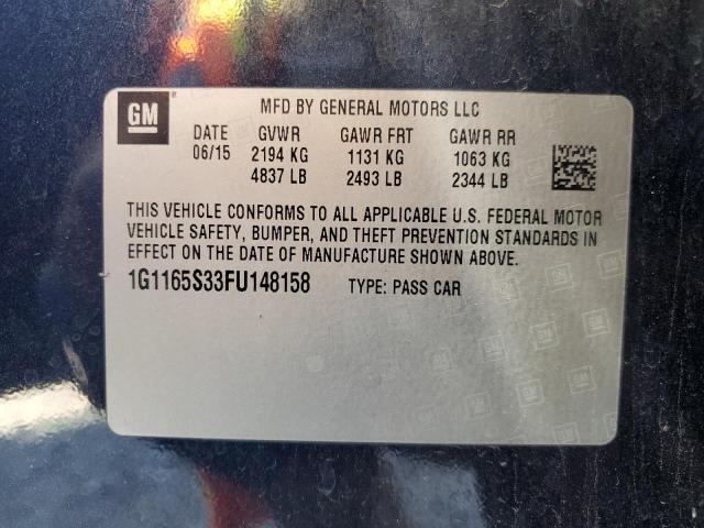 Aukcja sprzedaży 2015 Chevrolet Impala Ltz, vin: 1G1165S33FU148158, numer aukcji: 44332924