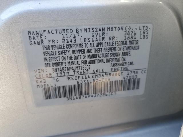 Aukcja sprzedaży 2018 Nissan Sentra S, vin: 3N1AB7AP4JY226507, numer aukcji: 43444124