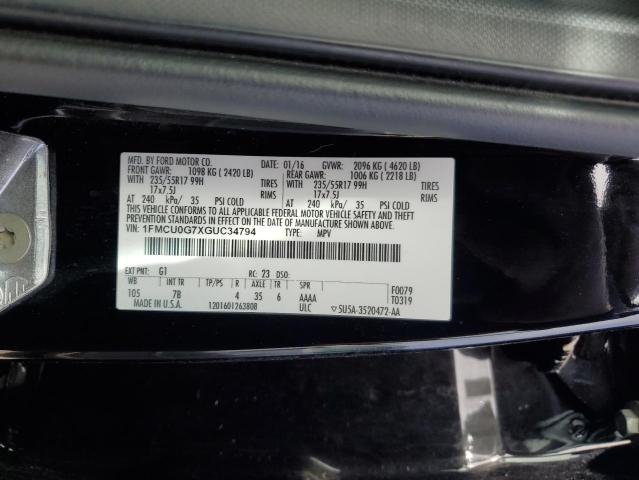 44768044 :رقم المزاد ، 1FMCU0G7XGUC34794 vin ، 2016 Ford Escape Se مزاد بيع