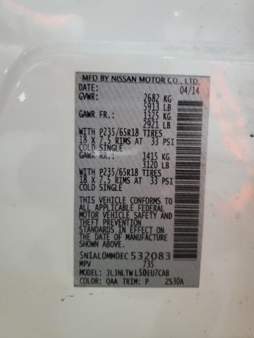 Aukcja sprzedaży 2014 Infiniti Qx60, vin: 5N1AL0MM0EC532083, numer aukcji: 44973864