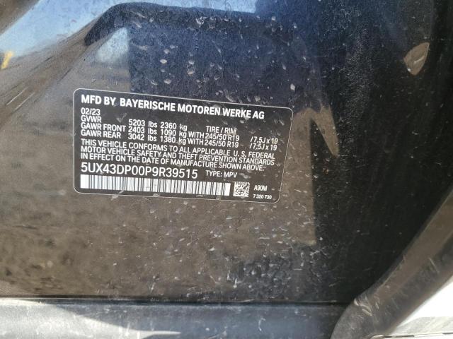 2023 Bmw X3 Sdrive30i მანქანა იყიდება აუქციონზე, vin: 5UX43DP00P9R39515, აუქციონის ნომერი: 44999164