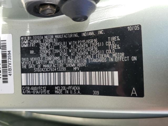 41574054 :رقم المزاد ، 5TDZA23C76S413299 vin ، 2006 Toyota Sienna Ce مزاد بيع