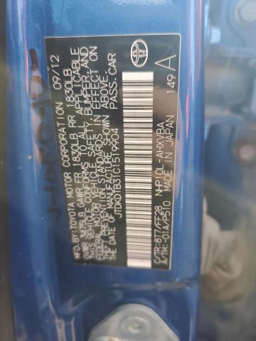 Aukcja sprzedaży 2012 Toyota Prius C, vin: JTDKDTB31C1519904, numer aukcji: 43212904