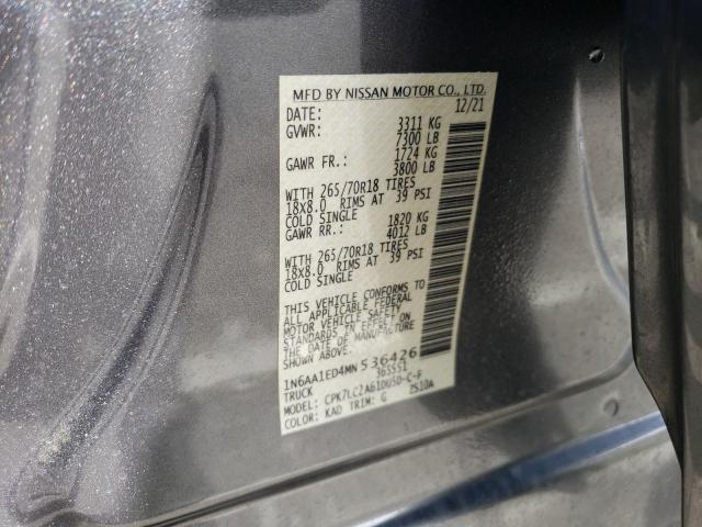 Aukcja sprzedaży 2021 Nissan Titan Sv, vin: 1N6AA1ED4MN536426, numer aukcji: 43839704