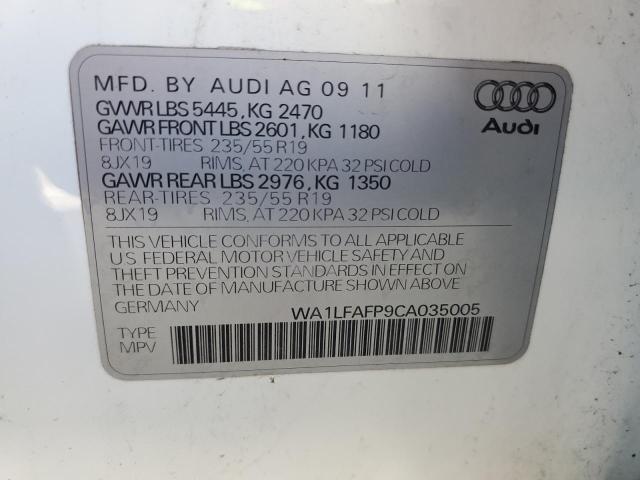 2012 Audi Q5 Premium Plus მანქანა იყიდება აუქციონზე, vin: WA1LFAFP9CA035005, აუქციონის ნომერი: 43848244