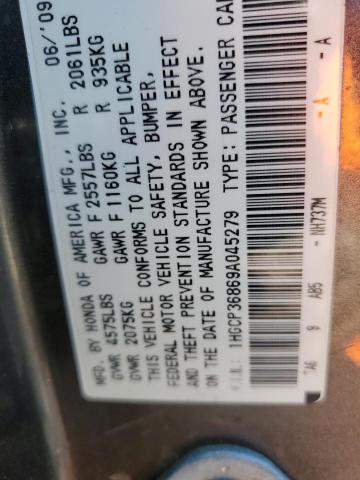 Aukcja sprzedaży 2009 Honda Accord Exl, vin: 1HGCP36869A045279, numer aukcji: 44050364