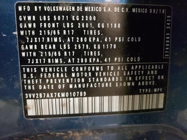 Aukcja sprzedaży 2019 Volkswagen Tiguan Se, vin: 3VV2B7AX7KM010789, numer aukcji: 43615464