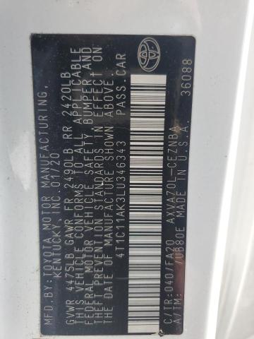 Продажа на аукционе авто 2020 Toyota Camry Le, vin: 4T1C11AK3LU346343, номер лота: 43344434