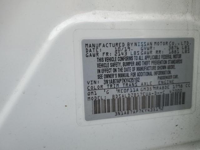 Aukcja sprzedaży 2019 Nissan Sentra S, vin: 3N1AB7AP7KY435192, numer aukcji: 43545594
