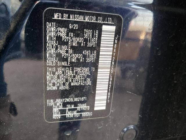 Aukcja sprzedaży 2020 Nissan Armada Sv, vin: JN8AY2NC5L9621671, numer aukcji: 43646984