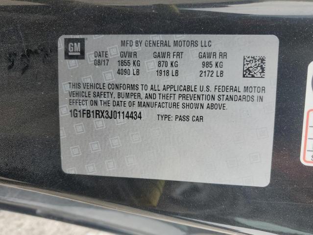 Aukcja sprzedaży 2018 Chevrolet Camaro Lt, vin: 1G1FB1RX3J0114434, numer aukcji: 43697884