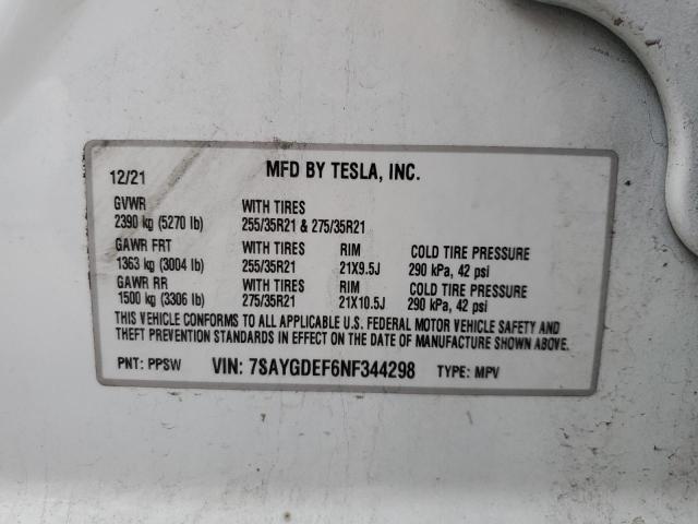 Aukcja sprzedaży 2022 Tesla Model Y, vin: 7SAYGDEF6NF344298, numer aukcji: 43476114