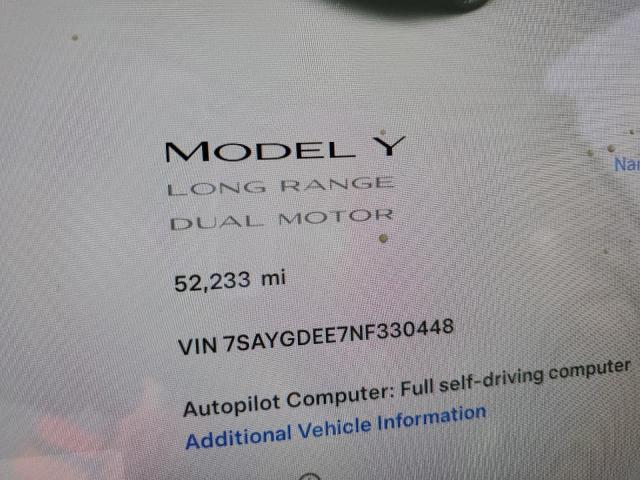 Aukcja sprzedaży 2022 Tesla Model Y, vin: 7SAYGDEE7NF330448, numer aukcji: 43479734