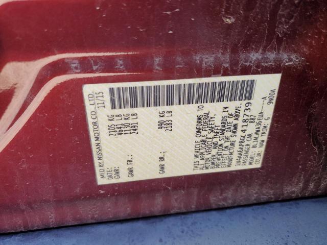 43266824 :رقم المزاد ، 1N4AA6AP8GC418739 vin ، 2016 Nissan Maxima 3.5s مزاد بيع