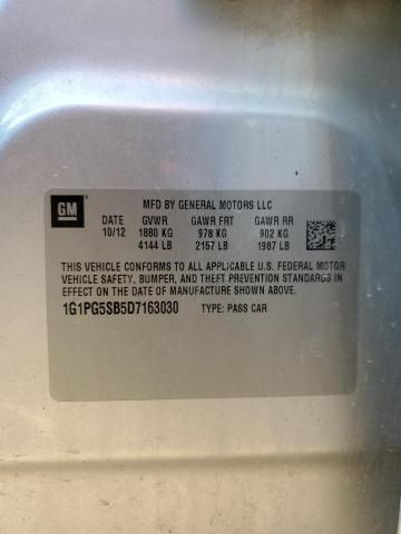 43538274 :رقم المزاد ، 1G1PG5SB5D7163030 vin ، 2013 Chevrolet Cruze Ltz مزاد بيع