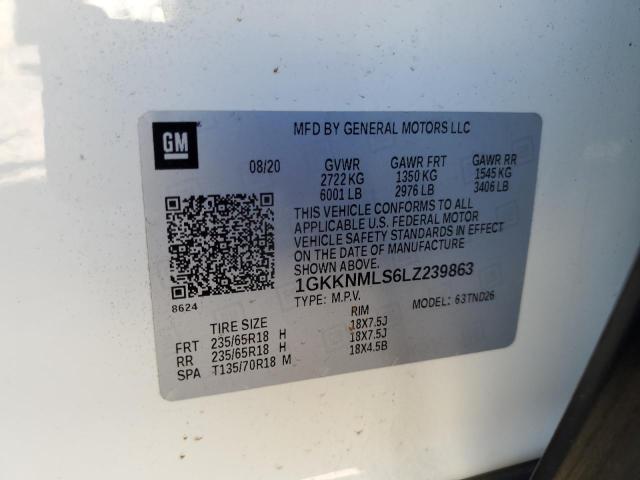 Продаж на аукціоні авто 2020 Gmc Acadia Slt, vin: 1GKKNMLS6LZ239863, номер лоту: 41638204