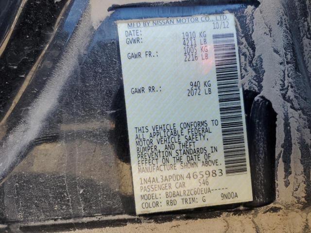 43871194 :رقم المزاد ، 1N4AL3AP0DN465983 vin ، 2013 Nissan Altima 2.5 مزاد بيع