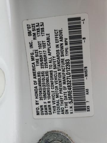 Aukcja sprzedaży 2007 Honda Cr-v Lx, vin: 5J6RE48327L012393, numer aukcji: 44753694
