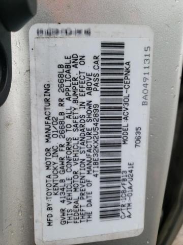 Aukcja sprzedaży 2002 Toyota Camry Le, vin: 4T1BE32KX2U542899, numer aukcji: 43650384