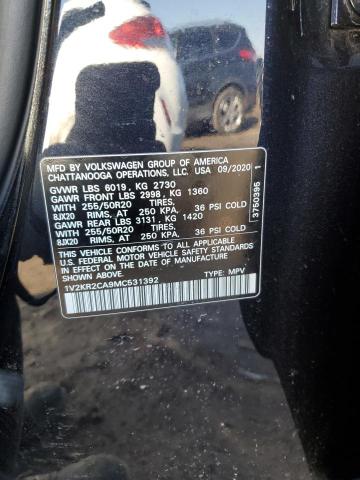 Продаж на аукціоні авто 2021 Volkswagen Atlas Se, vin: 1V2KR2CA9MC531392, номер лоту: 43073594