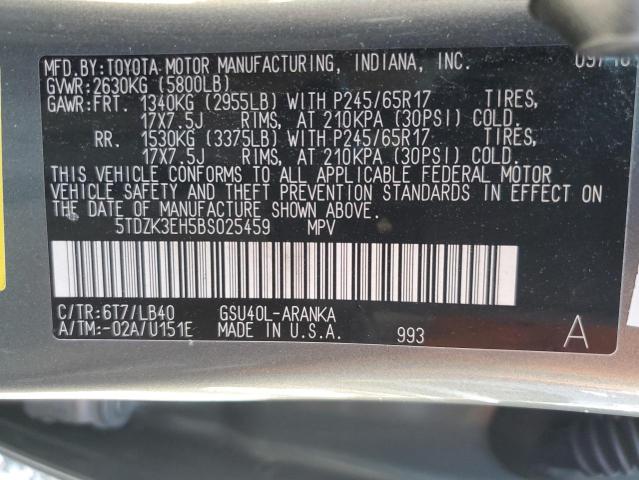 43454064 :رقم المزاد ، 5TDZK3EH5BS025459 vin ، 2011 Toyota Highlander Base مزاد بيع