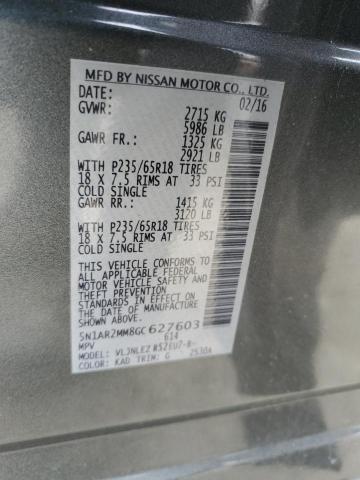 Продаж на аукціоні авто 2016 Nissan Pathfinder S, vin: 5N1AR2MM8GC627603, номер лоту: 44559024