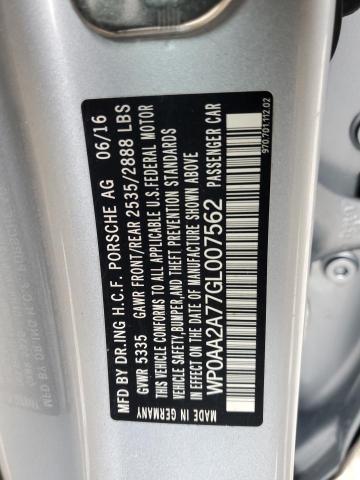 2016 Porsche Panamera 2 მანქანა იყიდება აუქციონზე, vin: WP0AA2A77GL007562, აუქციონის ნომერი: 44089464