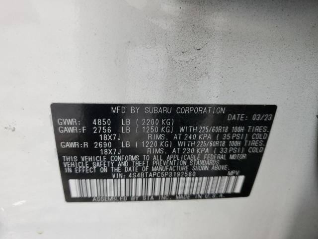 Продажа на аукционе авто 2023 Subaru Outback Touring, vin: 4S4BTAPC5P3192560, номер лота: 42743104