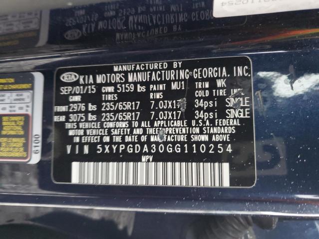 Aukcja sprzedaży 2016 Kia Sorento Lx, vin: 5XYPGDA30GG110254, numer aukcji: 43758364