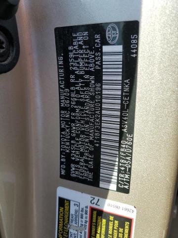 41925624 :رقم المزاد ، 4T1BF3EK2AU010196 vin ، 2010 Toyota Camry Base مزاد بيع