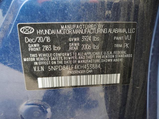 44665144 :رقم المزاد ، 5NPD84LF4KH453884 vin ، 2019 Hyundai Elantra Sel مزاد بيع