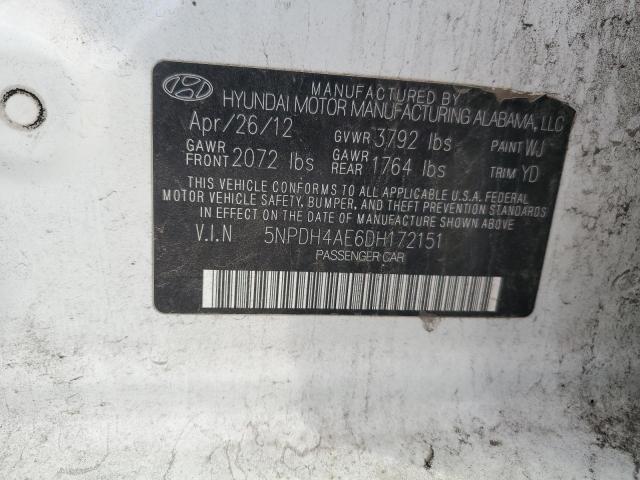 Продаж на аукціоні авто 2013 Hyundai Elantra, vin: 5NPDH4AE6DH172151, номер лоту: 43005304
