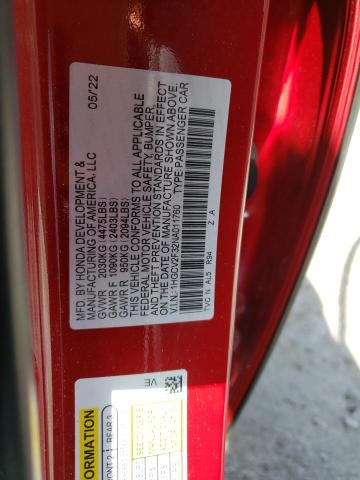 Продажа на аукционе авто 2022 Honda Accord Sport, vin: 1HGCV2F32NA011760, номер лота: 42918314