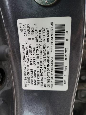 Aukcja sprzedaży 2014 Honda Civic Lx, vin: 2HGFB2F59EH530653, numer aukcji: 44864154