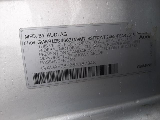 Aukcja sprzedaży 2006 Audi A4 2 Turbo, vin: WAUAF78E26A187348, numer aukcji: 43799144