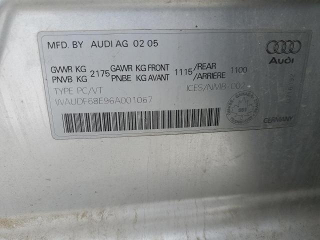 42184804 :رقم المزاد ، WAUDF68E96A001067 vin ، 2006 Audi A4 2.0t Quattro مزاد بيع