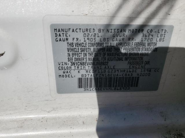 43881394 :رقم المزاد ، 3N1CN8EV4ML868922 vin ، 2021 Nissan Versa Sv مزاد بيع