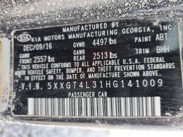 43287874 :رقم المزاد ، 5XXGT4L31HG141009 vin ، 2017 Kia Optima Lx مزاد بيع