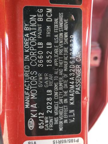 41437684 :رقم المزاد ، KNADM4A32D6125829 vin ، 2013 Kia Rio Lx مزاد بيع