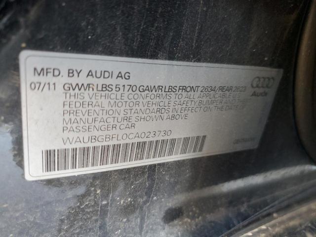 2012 Audi S4 Premium Plus მანქანა იყიდება აუქციონზე, vin: WAUBGBFL0CA023730, აუქციონის ნომერი: 44587504