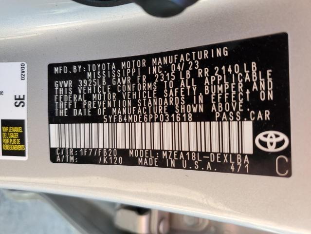 Продажа на аукционе авто 2023 Toyota Corolla Le, vin: 5YFB4MDE6PP031618, номер лота: 42893324