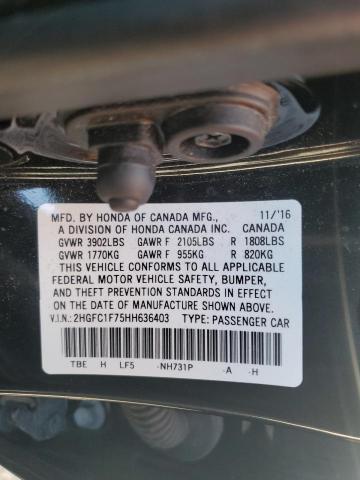 Aukcja sprzedaży 2017 Honda Civic Exl, vin: 2HGFC1F75HH636403, numer aukcji: 42278224